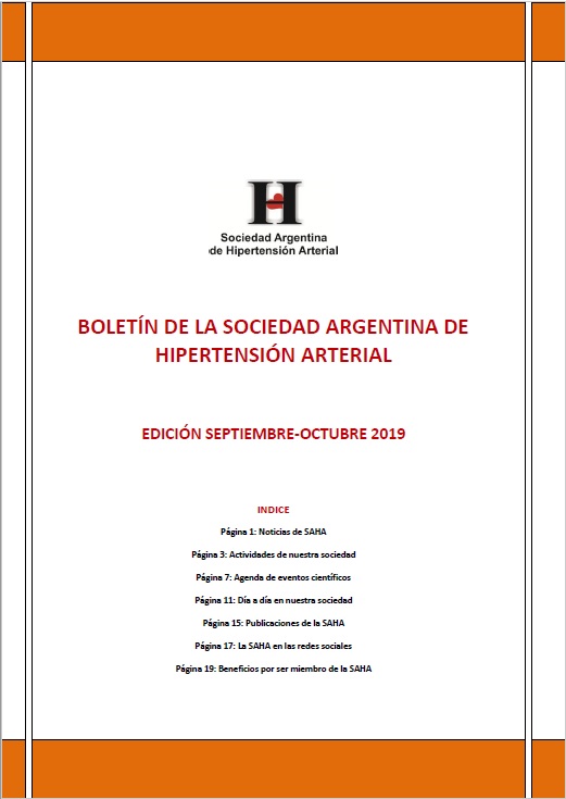 Boletín Periódico Sociedad Argentina de Hipertensión Arterial - Septiembre - Octubre 2019