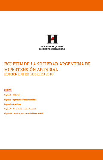 Boletín Periódico Sociedad Argentina de Hipertensión Arterial  Enero-Febrero 2018